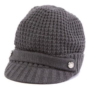 Michael Kors Gray Thermal Peak Knit Visor Beanie